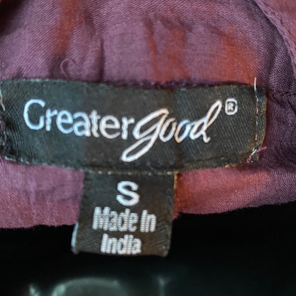 Greater Good Purple Beaded Blouse Sz Small - Picture 6 of 6